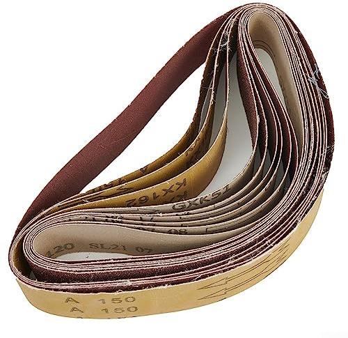 HEIBTENY Juego de 10 bandas de lijado de grano surtido de 40 mm x 680 mm para máquina de molienda (60/120/150/240)