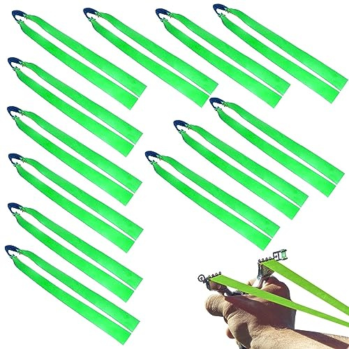 NAYAINOVA Slingshot Professionelle Gummibänder für Jagd und Schießen, elastisch, flach, 0,8 mm, leistungsstark, 12 Stück