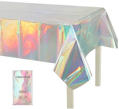 Party Tischdecke,Regenbogen Bunt Geburtstag Tischdecke Wasserdicht Plastik Bierbank Folientischdecke Kindergeburtstag Dekorationen 137 x 274cm