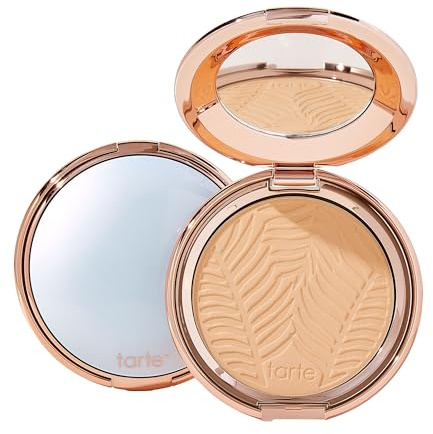 tarte Amazonian clay blurring powder foundation – Buildable Light-to-Medium Coverage, Natural Matte Longwear Finish, Blurs look of Pores, Vegan & Cruelty-Free, full size, 18N fair-light neutral