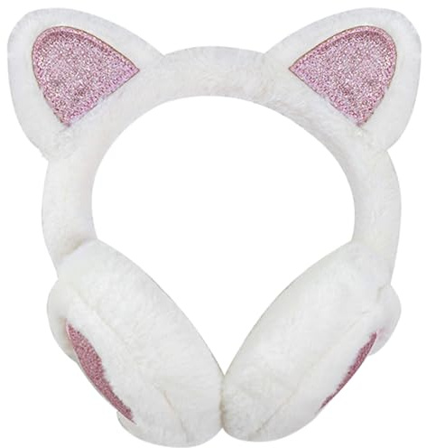 IHCEMIH Ear Muffs Women Girls Earmuffs Winter Accessories Fluffy Plush Adjustable Adults Outdoor Thermal Ear Warmer Skiing Running Cat Ears Covers Protector from Wind Cold Gift for Girls Ladies