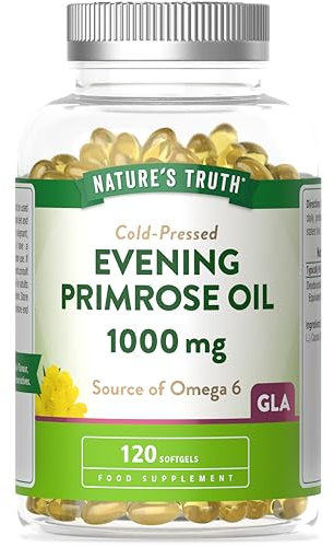 Evening Primrose Oil 1000mg | 120 Softgel Capsules | High Strength Omega 6 and GLA | Cold-Pressed | Natures Truth