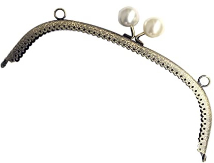 NUOBESTY Cornice Clip Clutch per Borse Uncinetto in Ferro Decorazione a Perla, Resistente alla Ruggine e Facile da Regolare, per DIY Craft di Borse Fashion