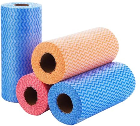 Mobestech 4 Rollos cleanseen paños cleansen paños cleanseen bayeta paños de Limpieza cleanseen paño de Limpieza desechable paño de Limpieza de Cocina De múltiples Fines Paños de Cocina