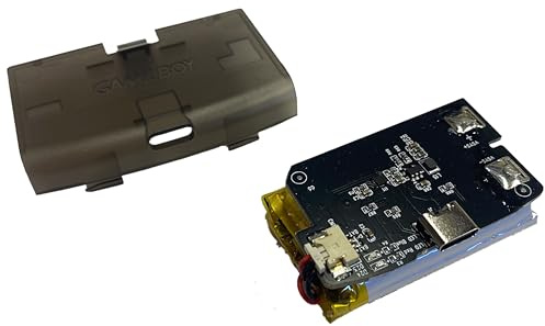 Game Boy Advance Rechargeable Battery Mod, 1800mAh Lithium LiPo, USB-C Charging, For Original Gameboy Advance (With Clear Black Cover)