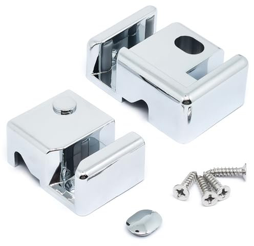 Guida inferiore per porta scorrevole per vetro da 8 mm, set di accessori per il bagno, argento, fissaggio destro a sinistra, plastica resistente, 1 confezione/2 pezzi