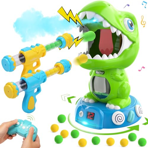 EagleStone Ferngesteuertes Dinosaurier-Schießspielzeug für Kinder, Elektronisches bewegliches Dino-Schießspiel mit Spay & Auto Scoring, Licht & Geräusche, Party Favors, Spielzeug für 6,7 8 Jahre