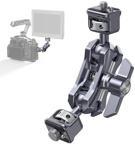 Neewer Lightweight Magic Arm, Articulating Friction Arm with 1/4 & 3/8 Screws, Retractable Anti Twist Locating Pin & 360° Ball Head for Camera Field Monitor, Compatible with SmallRig Cage, UA071