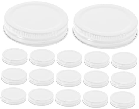 Amosfun 20pcs Tinplate Jar Lids Airtight Covers for Multipurpose Canning Reusable Jar Covers Leakproof for Home
