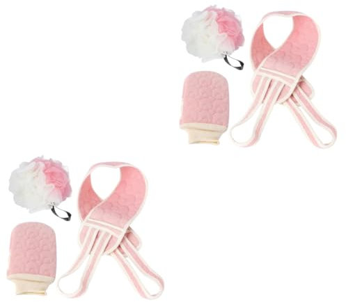 FRCOLOR 2sätze Exfolierende Handschuhe Mit Rückenpeeling Teiliges Badezimmerzubehör Für Sanfte Hautreinigung Für Dusche Und Körperpflege Um Abgestorbene Zu Entfernen