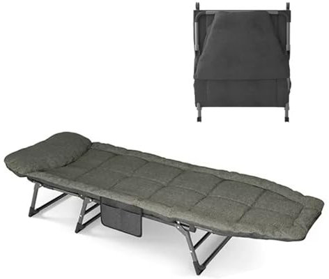 Klappbett Camping Breit 5-Fach Verstellbare Rückenlehne 200 x 65 x 30 cm, Campingbett Klappbar Leicht mit Matratze 600D Oxford-Gewebe, Tragfähigkeit 250kg
