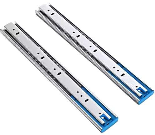 Schubladenschienen mit 3 Abschnitten, Kugellager, seitliche Montage, Edelstahl-Hardware für Schränke und Kommoden, 25 cm