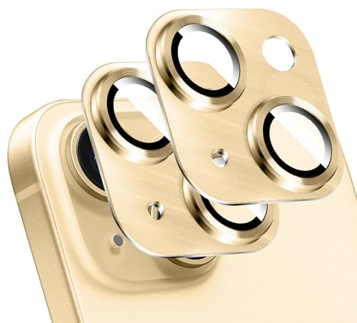 LucBuy 2PCS Metal Camera Lens Protector for iPhone 12/iPhone 12 Mini, 3D Texture Aluminum Coverage Phone Decoration, Anti-Scratch Full Protection Titanium Back Camera Cover