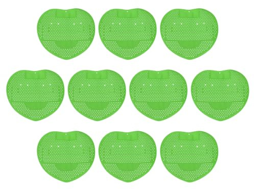 sourcing map Urinal Screen Deodorizer, 10Pcs - Small Hole Anti-Splash Urinal Scent Pads for 30 Days, Urinal Cakes Deodorizer for Public Domestic Bathrooms (Green)