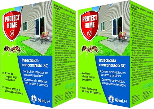 Insecticida concentrado para el control de insectos en exteriores, acción de choque y larga persistencia (Paquete de 2)