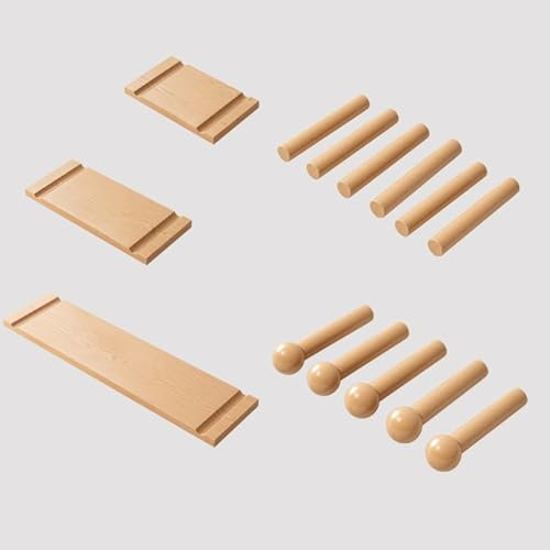 Lochwand zubehör, 3 Stück Holz-Stecktafel-Regale, 6 Stück Holz-Stecktafel-Regalhalterungen, 5 Stück Holz-Stecktafel-Haken, Stecktafel-Zubehör for Bastelraum, Zuhause, Garage, Büro(Natural)