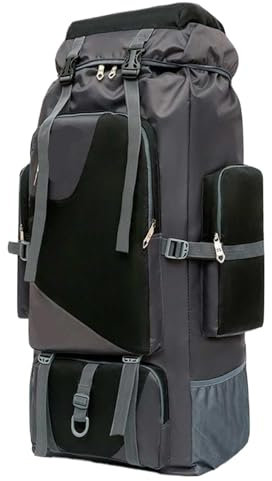 OUYUE Trekkingrucksack Rucksäcke 90L Großer, Handlicher, Robuster, Multifunktionaler, Wasserdichter Wanderrucksack Reiserucksack Campingrucksack(E)