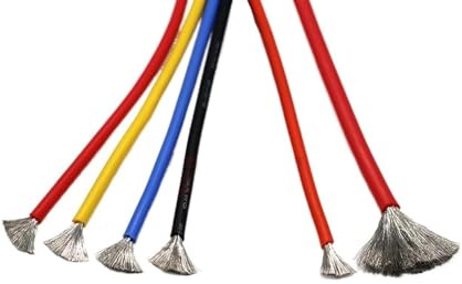 Canalina for cavi elettrici Cavi in ​​silicone morbido resistenti al calore Cavi elettrici fai da te for cablaggi modello Connettore 18AWG 20AWG 22AWG (Colore: rosso, Dimensioni: 1 metro 22 AWG)(Blue,