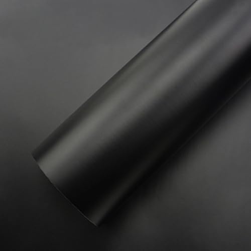 Inoverhome Möbel-Klebefolie Schwarz Matt – 152 x 500 cm | Selbstklebende Möbelfolie, wasserfest & blasenfrei Dank Luftkanäle | Mehrzweck Deko-Folie | Küchenfolie für Möbel & Küchenfronten