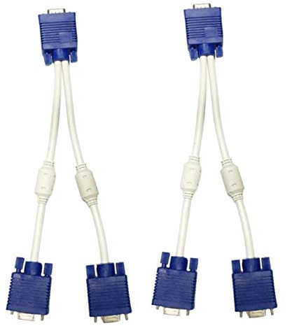 HOMSFOU Vga Splitterkabel 0,3m Dual Vga Ausgang Stecker Zwei Buchsen Adapter Verlustfreie Bildschirmduplizierung für Monitor Laptop Kompakt und Leicht