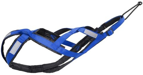 Reflektierendes Hundeschlittengeschirr, wasserdicht, for große Hunde, Schlittengeschirre, Haustiertraining, Zugfestigkeitsgurt for Hunde, Skijöring, Scootering Hunde Zuggeschirr X Back(Blue,XL)