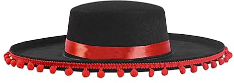 Générique Cappelli Sombrero messicani | Cappello da festa in feltro per adulti, costume Cosplay a tesa larga con pompon per uomini, donne ed eventi festivi