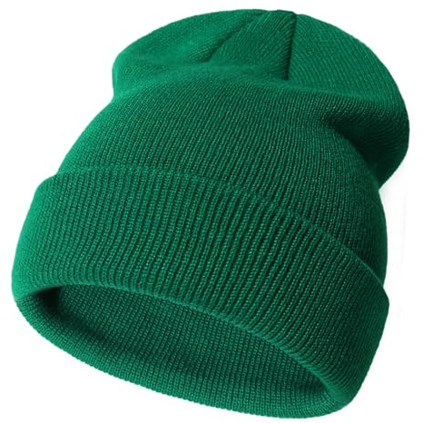 TUANMOZI Strickmütze Jungen Mädchen Wintermütze Bequeme Mütze Klassische Hut Herbst Winter Mützen Warm Stricken Kindermützen Von 2-10 Jahren (DE/NL/SE/PL, Alter, 2 Jahre, 10 Jahre, Dunkelgrün)