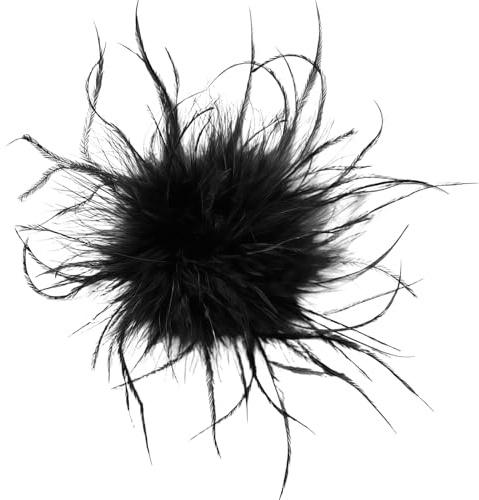 GWAWG Feder Brosche Damen 2-in-1 Fluffy Fascinator, Vintage Boho Ansteckblume für Hut Kleid Blazer, Eleganter Haarclip für Hochzeit Fasching Bühne Geschenk Frauen Mädchen