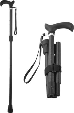 Walking Cane for Men & Women, Zynuhmo Carbon Fiber Folding Cane with Adjustable Height - Collapsible and Lightweight - Ergonomic Handle for Comfortable Grip - Portable Walking Stick for Mobility Aid