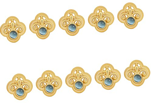Juego de 10 botones tradicionales de aleación de Zn para costura y accesorios de disfraces de festivales, botones tradicionales de ropa