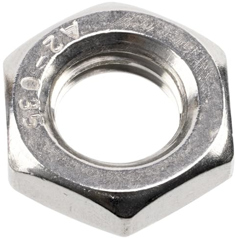 AERZETIX - Satz mit 25 flache Sechskantmuttern M12x1.75 mm aus Stahl in Silberfarbe | für Montage auf Gewindestangen, mechanische Verbindungen, Bastelarbeiten und leichte Befestigungen