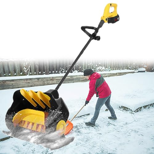 Spazzaneve elettrico senza fili, pala da neve elettrica senza fili, larghezza 41 cm, spazzaneve a batteria con 2 batterie e caricabatterie rapido per una rimozione efficiente della neve