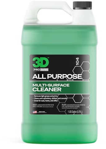 3D All Purpose Cleaner – High-Performance Interior & Exterior Car Cleaner for Vinyl, Leather, Plastic, Fabric, Carpet & More - 1 Gallon
