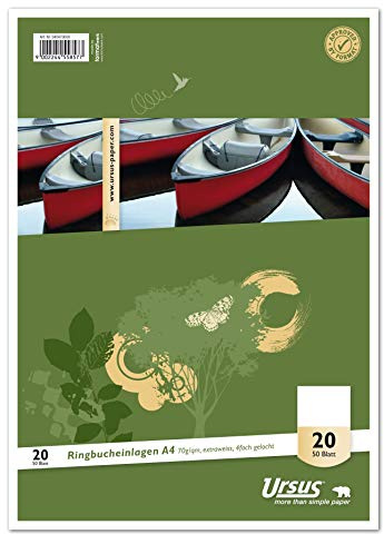 Ursus Basic 040470000 Ringbucheinlage LIN20 A4 50 Blatt 70g/qm blanko
