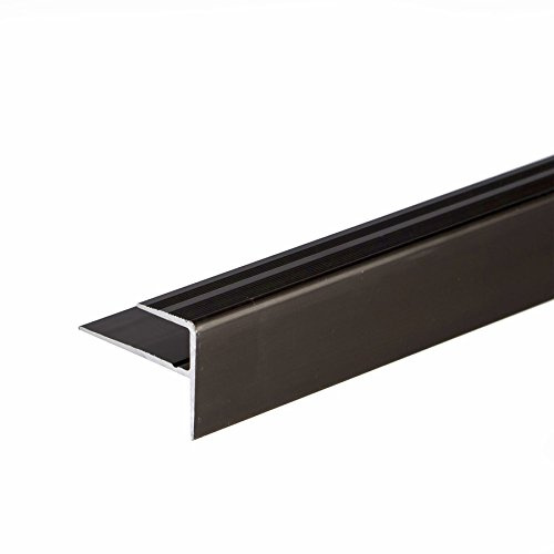 IANPAV Screw Anodised Aluminium Carpet Edge Nosing Profile Cover Strip Door Floor Bar Trim 900mm x 23mm x 16mm A60, Brown