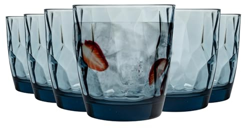 Bormioli Rocco Diamantwassergläser - 300ml - Blau - 6. Packung