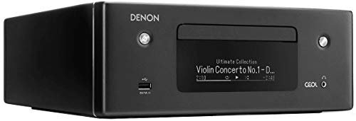 Denon RCD-N10 Kompaktanlage, HiFi Verstärker, CD-Player, Internetradio, Musikstreaming, HEOS Multiroom, Bluetooth & WLAN, Alexa Kompatibel, 2 Optische TV-Eingänge, Ohne Lautsprecher, Schwarz