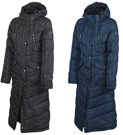 Lazura - Winter Reitmantel Sophia für Damen | wasser- & windabweisend | wattierter Damen Wintermantel | atmungsaktiver Steppmantel | Reitbekleidung in Schwarz | Größe S