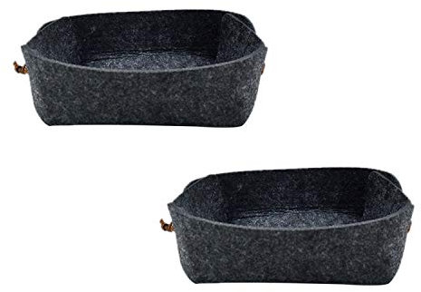 Faltbarer Aufbewahrungskorb aus strapazierfähigem Filz, Aufbewahrungskorb für Zuhause/Büro/Schreibtisch, schöne Aufbewahrungsbehälter für Schmuck, Schlüssel, Handy, börse, Uhren, 2 Stück
