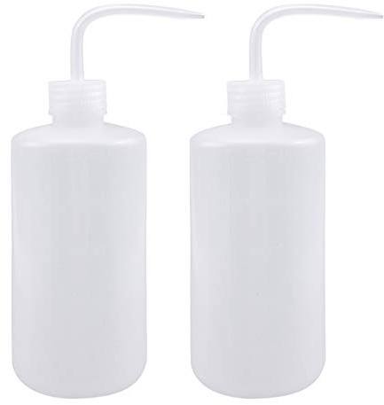 Fangehong 2 Stück Quetschflasche Spritzflasche 500ml Gießflasche für Pflanzenbewässerung, Kunststoff Pflanzen Blumen Giesskanne, Laborflasche Waschflasche mit schmalem Mund