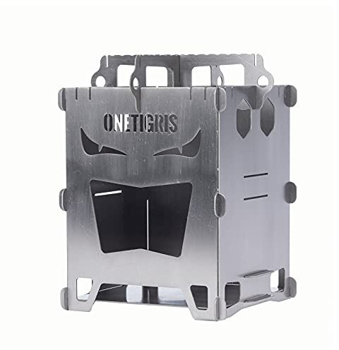 OneTigris ROCUBOID Titanium Wood Stove EVIL EYES Version, Weighs 400g