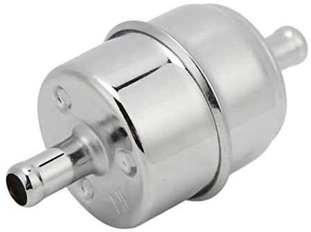 Tbest 9746 Auto Kraftstofffilter, Verchromt 3/8 Zoll High Flow Kraftstofffilter Inline Schlauch 9746 Chrom Universal Ersatz für C infilter 10mm