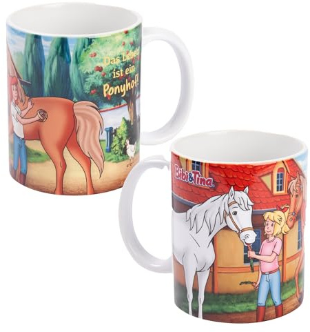 United Labels Bibi & Tina Tasse 320 ml, Das Leben ist ein Ponyhof!, Bunt, Kaffeebecher aus Keramik, Kaffeetasse
