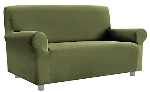 Elastischer Universal-Sofabezug mit Armlehnen, für Sofa, Sessel, 2-Sitzer, Grün