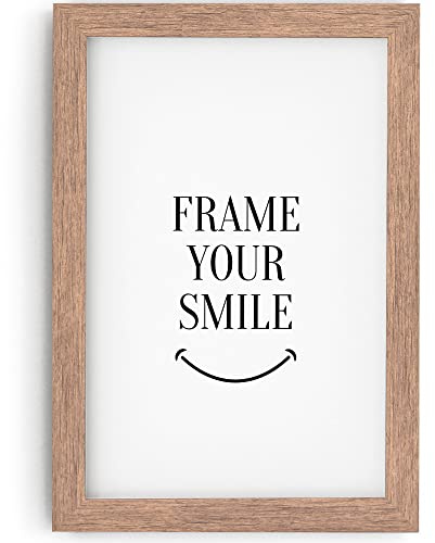 Monframe Bilderrahmen 60x80 cm | Modern Fotorahmen Braun mit Acrylglas & UV-Schütz | Bilderrahmen Holz MDF für Fotos, Kunstwerke, Poster & Diplom