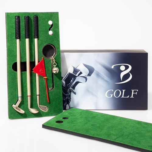 Mini Juego de Golf de Escritorio con Bolígrafos de Golf y Llavero Golf. Un Mini Golf Set Como Regalo para Golfistas y Aficionados de Golf. Golf Accesorios y Regalo Golf Hombre. Regalos Golf Navidad.
