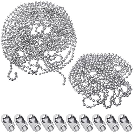 Set di 6 m di Catena a Sfere in Acciaio Inox, Argento - Accessori per Mobili, Tende, Persiane, Tapparelle