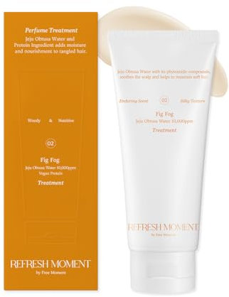 FREEMOMENT - Traitement parfum Refresh Moment 01 Jeju Camellia & 02 Fig Fog - Parfum profond, adoucissant les cheveux, brillance, brillance des cheveux, traitement capillaire végétalien, traitement