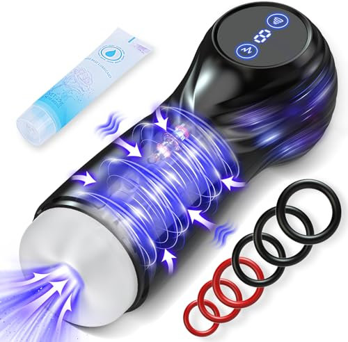 Male Masturbator Sex Toys for Men - Automatic Male Masturbator Cup with 7 Sucking & Vibrating Modes & Exhaust,Male Sex Toys with 3D Realistic Textured, Blowjob Toy Adult Toys Sex Toys4mens UK Vibrator