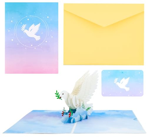 Biglietto di Auguri per Comunione,Biglietto 3D per comunione,Biglietti Comunione con piccione 3D,Biglietto per comunione,Biglietto Pop Up Prima Comunione e Cresima,per ragazzi e ragazze battesimo